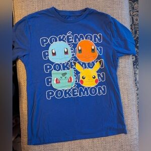 Pokemon Blue Kids T-Shirt with Colorful Characters